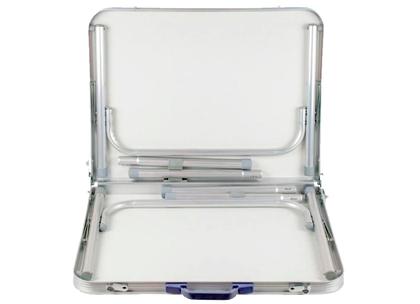 Imagem de Mesa Dobrável Vira Maleta Camping Praia 90x60cm Cor Branco The Black Tools