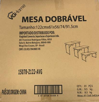 Imagem de Mesa Dobrável Vira Maleta com 3 regulagens de altura