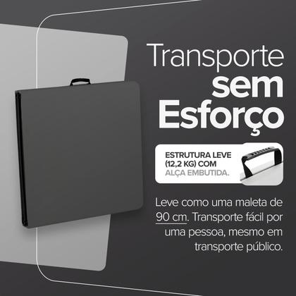 Imagem de Mesa Dobrável Vira Maleta Escritorio Jantar Trabalho Jardim Evento Dobrável Com Alca 1,80 Metross 6 Lugares Boden