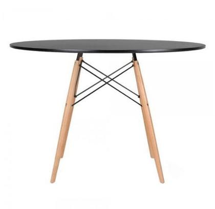 Imagem de Mesa Eames Eiffel Wood Tampo de Madeira 110cm Preto