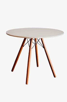 Imagem de Mesa Eiffel Jantar Redonda Branca e 4 Cadeiras Nordic Pretas