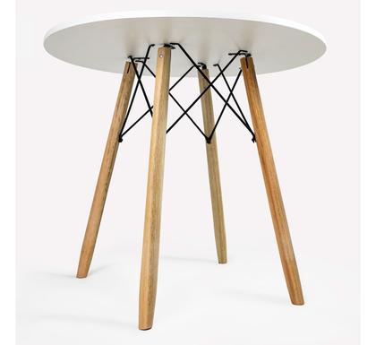 Imagem de Mesa Eiffel Redonda Branca 70 Cm MDF +2 Cadeira Eames Eiffel