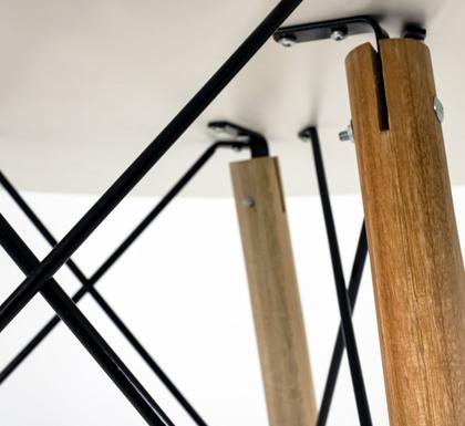 Imagem de Mesa Eiffel Redonda Branca 70 Cm MDF +2 Cadeira Eames Eiffel