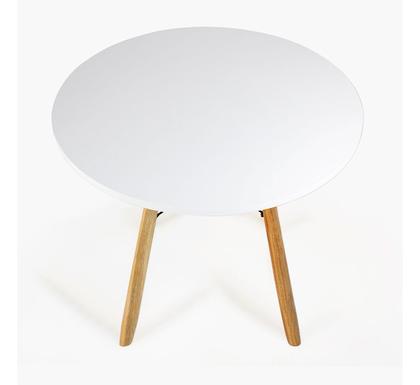 Imagem de Mesa Eiffel Redonda Branca 70 Cm MDF +2 Cadeira Eames Eiffel