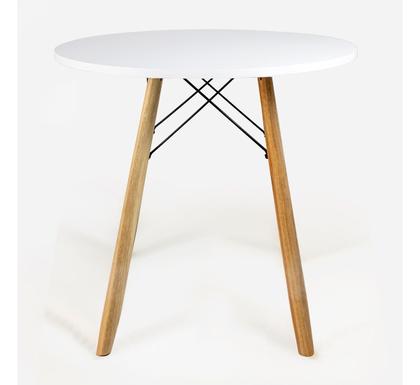 Imagem de Mesa Eiffel Redonda Branca 70 Cm MDF +2 Cadeira Eames Eiffel