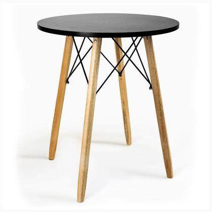 Imagem de Mesa Eiffel Redonda Preta 60 Cm MDF + 2 Cadeira Eames Eiffel