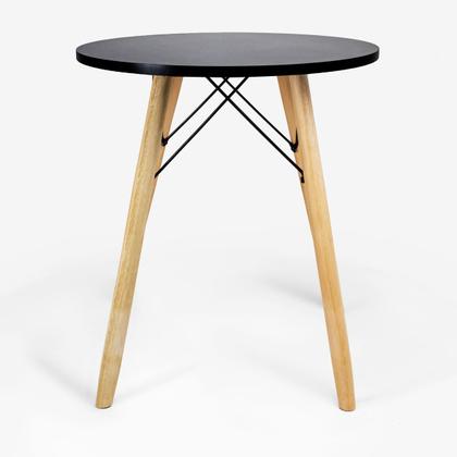 Imagem de Mesa Eiffel Redonda Preta 60 Cm MDF + 2 Cadeira Eames Eiffel