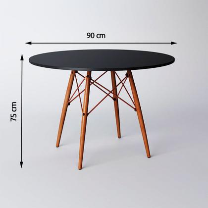Imagem de Mesa Eiffel Wood Cobre Tampo de Madeira 90cm Preto