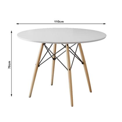 Imagem de Mesa Eiffel Wood Tampo de Madeira 110 Cm Branco New Green