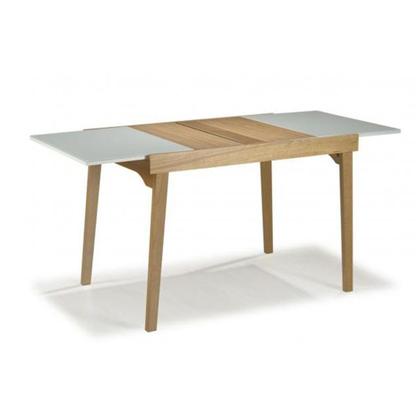 Imagem de Mesa Elastica Maragogi 1,10 MT (LARG) com Tampo de Vidro Fendi Base Madeira cor Amendoa - 56800