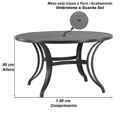Imagem de Mesa em Alumínio com o Tampo Ripado de 1,40 Metros