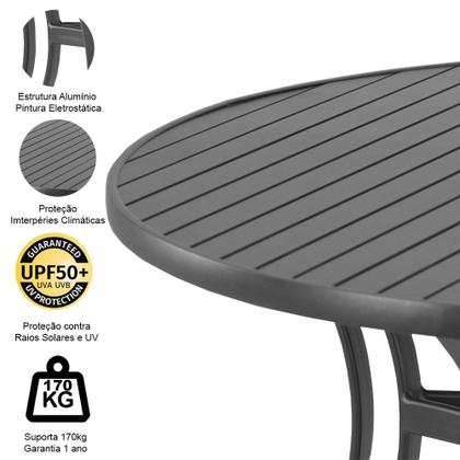 Imagem de Mesa em Alumínio com o Tampo Ripado de 1,40 Metros