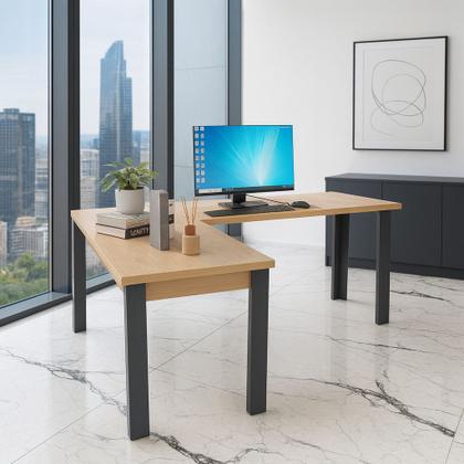 Imagem de Mesa Em L 150x150 Escrivaninha Home Office Estilo Industrial