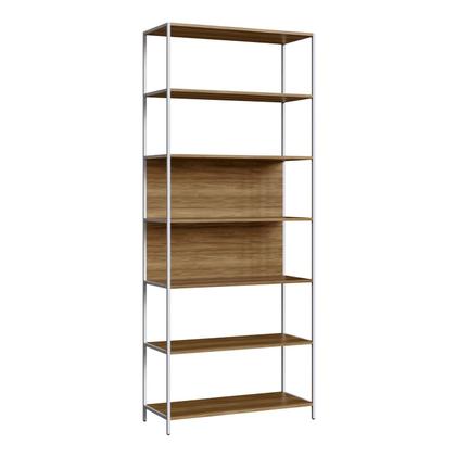 Imagem de Mesa em L c/ Balcão Lateral 3 Gavetas Porta e 2 Estantes F5