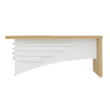 Imagem de Mesa em L Executiva Gallipoli Carvalho Branco