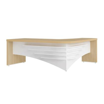 Imagem de Mesa em L Executiva Gallipoli Carvalho Branco