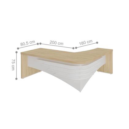 Imagem de Mesa em L Executiva Gallipoli Carvalho Branco