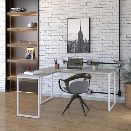 Imagem de Mesa em L Kuadra Diretor 150X150X75cm Estrutura Branca