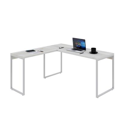 Imagem de Mesa em L Kuadra Diretor 150X150X75cm Estrutura Branca