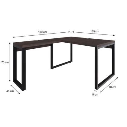 Imagem de Mesa em L Operacional 135x160x75cm Yon