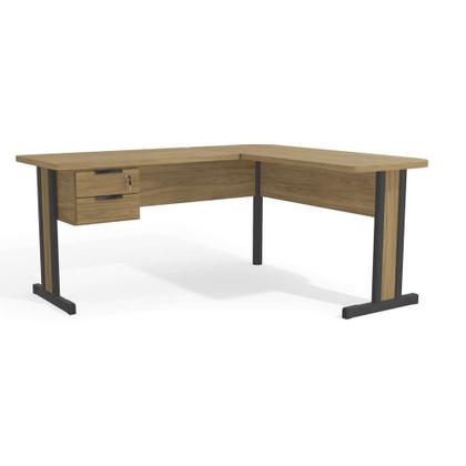 Imagem de Mesa em L para Escritório 150cm 02 gavetas c/ Chave 1170A Kappesberg