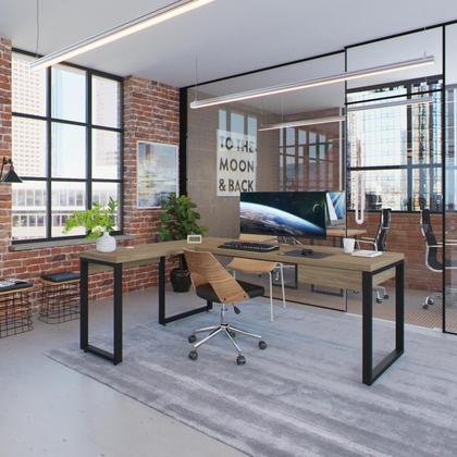 Imagem de Mesa em L Presidente C/01 Gav. 190x160x75cm Yon