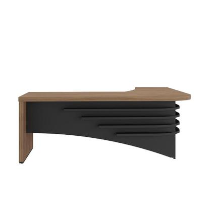 Imagem de Mesa Em L Tamburato Artany Diretor Cor Nogal com Preto Lado Esquerdo