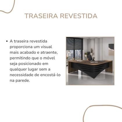 Imagem de Mesa Em L Tamburato Artany Diretor Cor Nogal com Preto Lado Esquerdo