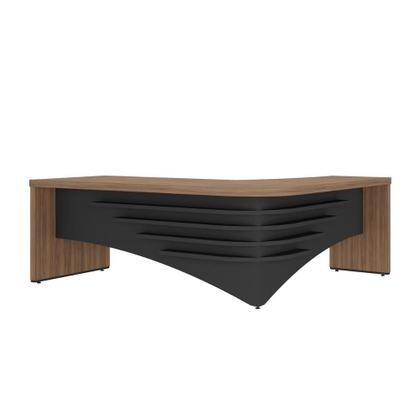 Imagem de Mesa Em L Tamburato Artany Diretor Cor Nogal com Preto Lado Esquerdo