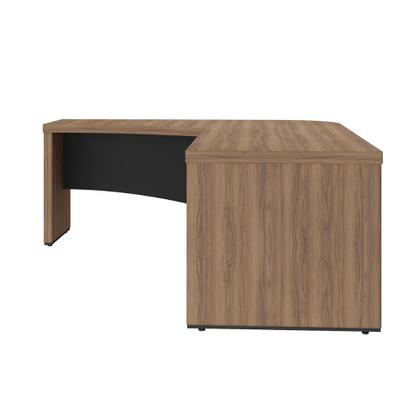 Imagem de Mesa Em L Tamburato Artany Diretor Cor Nogal com Preto Lado Esquerdo