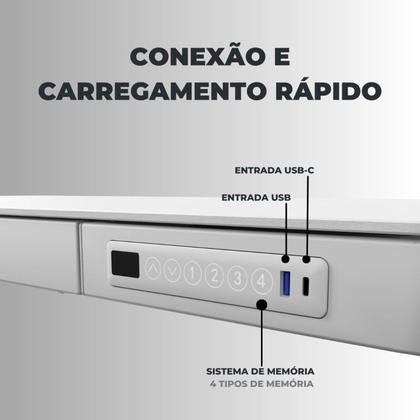 Imagem de Mesa Escritório 114,8cm com Regulagem de Altura Elétrica e USB Musa
