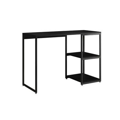 Imagem de Mesa Escritório Berlim Industrial com Prateleira Ferro Preto Tampo 110x46 Preto
