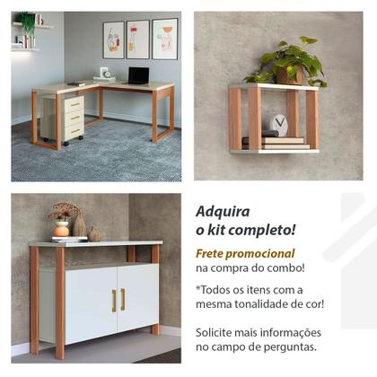 Imagem de Mesa Escritório com Estante e Nichos Dalla Costa 100% MDF