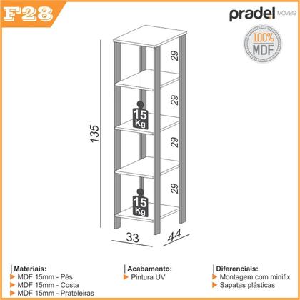 Imagem de Mesa Escritório com Estante e Nichos Dalla Costa 100% MDF