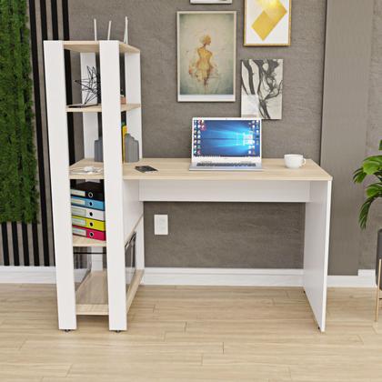 Imagem de Mesa Escritório Escrivaninha 1,20m Com Prateleiras Netmobil