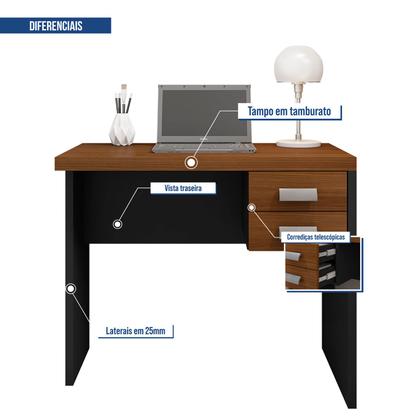 Imagem de Mesa Escritório Escrivaninha C/ Gavetas Moderna Resistente