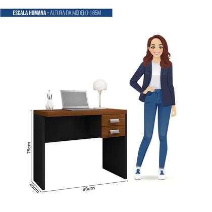 Imagem de Mesa Escritório Escrivaninha C/ Gavetas Moderna Resistente