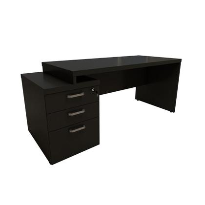 Imagem de Mesa Escritório Extensível 170cm a 192cm 3 Gav. Pé Painel F5