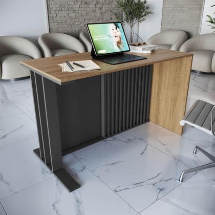 Imagem de Mesa Escritório Home Office 120 cm x 75 cm com Painel Ripado