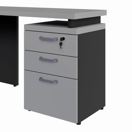 Imagem de Mesa Escritório L 170cm x 70cm Gaveteiro 3 Gav. Pé Painel F5