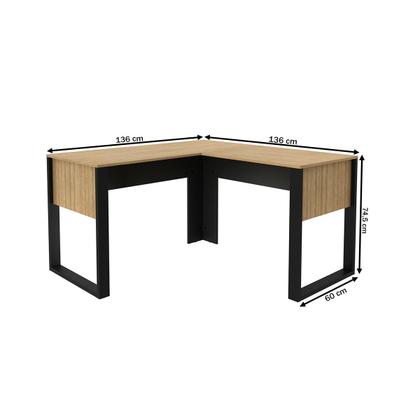 Imagem de Mesa Escritório Me4181 Amêndoa/Preto - Tecno Mobili