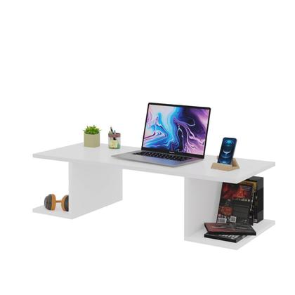 Imagem de Mesa Escritório Suspensa Escrivaninha Computador 90x42cm Com Prateleiras