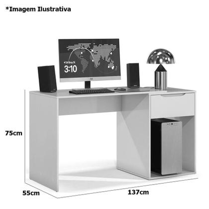 Imagem de Mesa Escrivaninha 1 Gaveta Com Suporte Para Cpu Flop Preto
