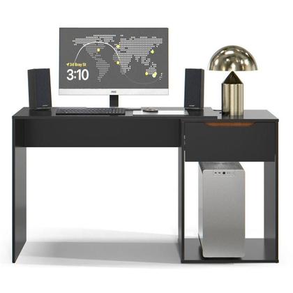 Imagem de Mesa Escrivaninha 1 Gaveta Com Suporte Para Cpu Flop Preto