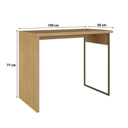 Imagem de Mesa Escrivaninha 100cm p/ Quarto c/ Lateral Metal 100% MDF