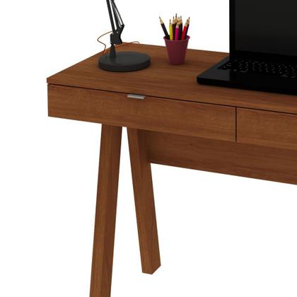 Imagem de Mesa Escrivaninha 120cm com Pés Retrô e 2 gavetas ME4128 Tecnomóbili