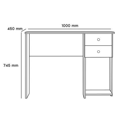 Imagem de Mesa Escrivaninha 2 Gavetas 1 Prateleira Branco - Qmovi