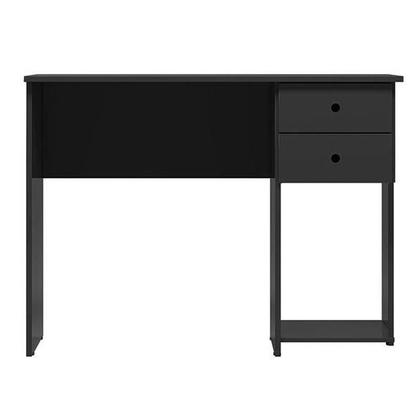 Imagem de Mesa Escrivaninha 2 Gavetas 1 Prateleira Preto Fosco - Qmovi