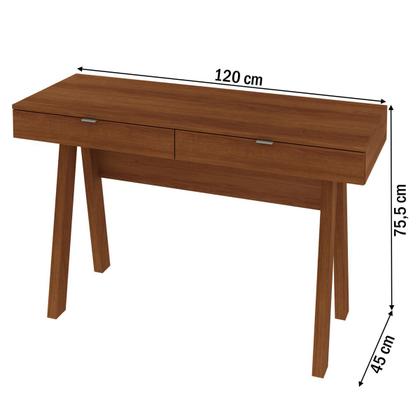 Imagem de Mesa Escrivaninha 2 Gavetas Amendoa Me4128 - Tecno Mobili