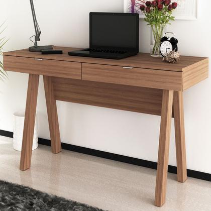 Imagem de Mesa Escrivaninha 2 Gavetas Amendoa Me4128 - Tecno Mobili